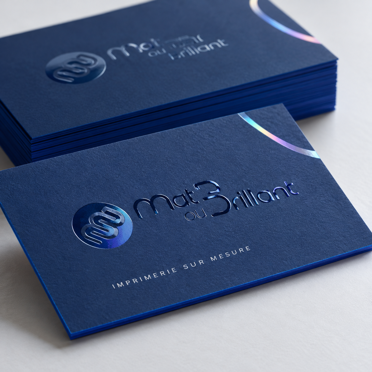 Cartes de visite sur mesure avec finitions